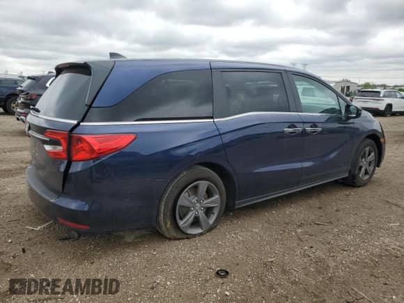 2023 Honda Odyssey EX with VIN 5FNRL6H55PB076665, listed as a Copart auction lot 57663235 with 19,346 mi miles and Salvage title. Bid and sale history available at DreamBid. Image 3.