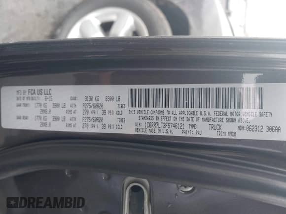 2015 Ram 1500 Big Horn with VIN 1C6RR7LT3FS746121, listed as a IAAI auction lot 41742567 with 213,713 mi miles and . Bid and sale history available at DreamBid. Image 9.