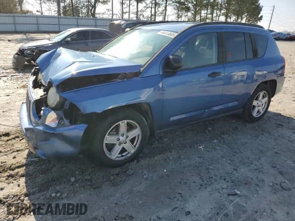 2007 Jeep Compass Sport with VIN 1J8FT47W77D145440, listed as a Copart auction lot 44413885 with 152,957 mi miles and Salvage title. Bid and sale history available at DreamBid. Image 1.