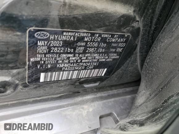 2023 Hyundai Ioniq 6 SEL с VIN KMHM34AC7PA043341, выставлен на аукционе Copart как лот 71921174 с пробегом 6 746 миль миль и Списание • Salvage title. История ставок и продаж доступна на DreamBid. Изображение 14.