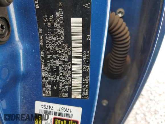 2008 Toyota Tundra SR5 z VIN 5TBRV54178S476028, wystawiony jako Copart lot #81964675 z przebiegiem 149 806 mil mil oraz Szkoda całkowita • Salvage title. Historia ofert i sprzedaży dostępna na DreamBid. Obrazek 12.