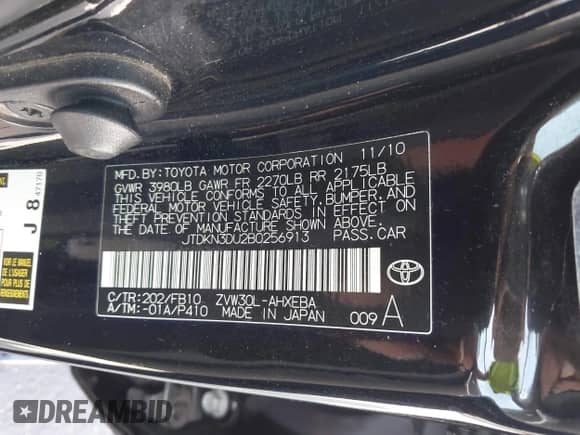 2011 Toyota Prius II с VIN JTDKN3DU2B0256913, выставлен на аукционе IAAI как лот 43385030 с пробегом 171 962 миль миль и . История ставок и продаж доступна на DreamBid. Изображение 9.