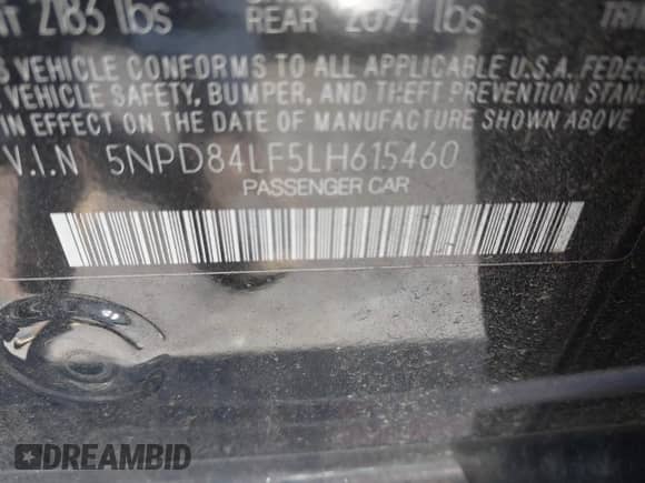 2020 Hyundai Elantra SEL z VIN 5NPD84LF5LH615460, wystawiony jako IAAI lot #43246168 z przebiegiem 49 530 mil mil oraz . Historia ofert i sprzedaży dostępna na DreamBid. Obrazek 9.