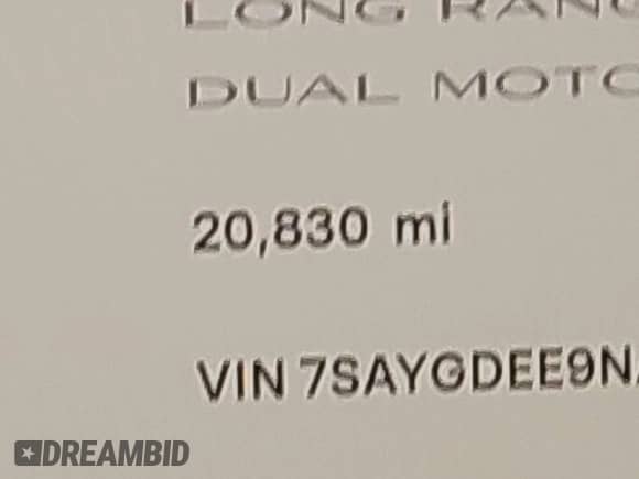 2022 Tesla Model Y Long Range z VIN 7SAYGDEE9NA010903, wystawiony jako IAAI lot #43397965 z przebiegiem 20 830 mil mil oraz . Historia ofert i sprzedaży dostępna na DreamBid. Obrazek 15.