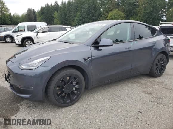 2020 Tesla Model Y Long Range with VIN 5YJYGDEE9LF019047, listed as a Copart auction lot 81783135 with 42,948 mi miles and Salvage title. Bid and sale history available at DreamBid. Image 1.