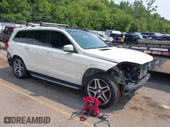 2017 Mercedes-Benz GLS 550 with VIN 4JGDF7DE4HA879647, listed as a IAAI auction lot 39999023 with 97,372 mi miles and . Bid and sale history available at DreamBid. Image 1.