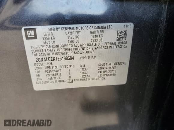 2014 Chevrolet Equinox LT with VIN 2GNALCEK1E6198584, listed as a Copart auction lot 80261255 with 192,388 mi miles and Salvage title. Bid and sale history available at DreamBid. Image 13.