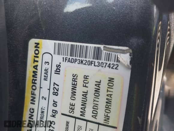 2015 Ford Focus SE с VIN 1FADP3K20FL307422, выставлен на аукционе IAAI как лот 43231633 с пробегом 125 339 миль миль и . История ставок и продаж доступна на DreamBid. Изображение 9.