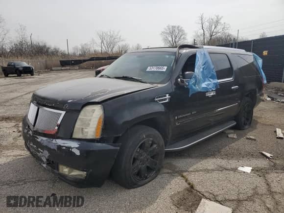 2007 Cadillac Escalade ESV с VIN 1GYFK66897R289951, выставлен на аукционе Copart как лот 53170665 с пробегом 157 405 миль миль и Списание • Salvage title. История ставок и продаж доступна на DreamBid. Изображение 1.