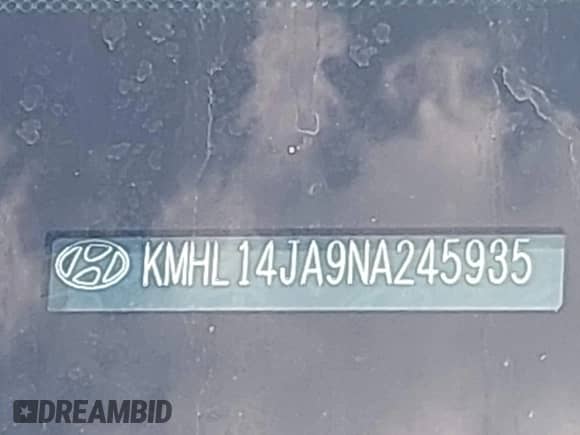 2022 Hyundai Sonata SEL with VIN KMHL14JA9NA245935, listed as a IAAI auction lot 43278725 with 23,625 mi miles and . Bid and sale history available at DreamBid. Image 9.