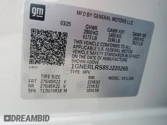 2025 Chevrolet Traverse FWD RS z VIN 1GNERLRS8SJ220265, wystawiony jako Copart lot #64071275 z przebiegiem 2 139 mil mil oraz Szkoda całkowita • Salvage title. Historia ofert i sprzedaży dostępna na DreamBid. Obrazek 14.