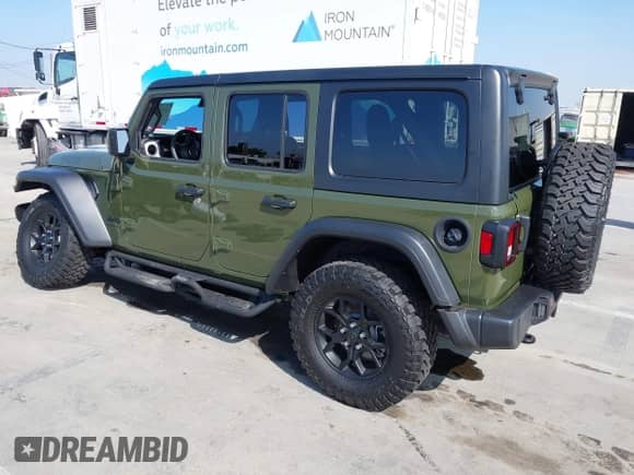 2024 Jeep Wrangler Sport S with VIN 1C4PJXDN0RW107960, listed as a IAAI auction lot 43155437 with 9,103 mi miles and . Bid and sale history available at DreamBid. Image 3.