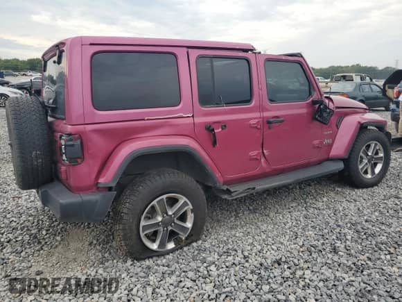 2021 Jeep Wrangler Unlimited Sahara High Altitude with VIN 1C4HJXEG6MW861359, listed as a Copart auction lot 81632715 with 56,417 mi miles and Salvage title. Bid and sale history available at DreamBid. Image 3.