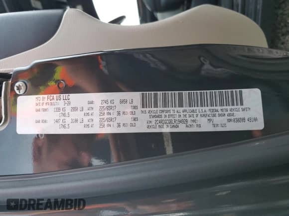 2020 Dodge Grand Caravan SXT z VIN 2C4RDGCG6LR194928, wystawiony jako Copart lot #81163345 z przebiegiem Nie podano mil oraz Nie do naprawy • Non repairable. Historia ofert i sprzedaży dostępna na DreamBid. Obrazek 14.