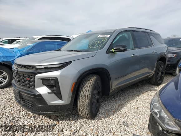 2025 Chevrolet Traverse AWD RS с VIN 1GNEVLRS7SJ152410, выставлен на аукционе Copart как лот 49700625 с пробегом 2 105 миль миль и Списание • Salvage title. История ставок и продаж доступна на DreamBid. Изображение 1.