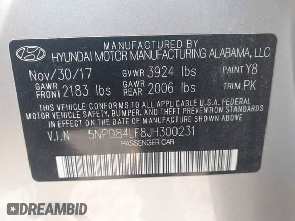 2018 Hyundai Elantra SEL z VIN 5NPD84LF8JH300231, wystawiony jako IAAI lot #43563122 z przebiegiem 157 283 mil mil oraz . Historia ofert i sprzedaży dostępna na DreamBid. Obrazek 9.