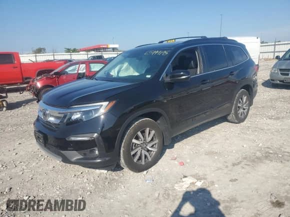 2022 Honda Pilot EX-L with VIN 5FNYF6H55NB033038, listed as a Copart auction lot 65999195 with 33,582 mi miles and Salvage title. Bid and sale history available at DreamBid. Image 1.