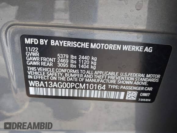 2023 BMW 5 Series 530e с VIN WBA13AG00PCM10164, выставлен на аукционе IAAI как лот 42406603 с пробегом 26 770 миль миль и . История ставок и продаж доступна на DreamBid. Изображение 9.