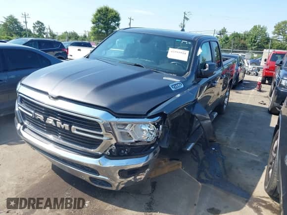 2019 Ram 1500 Big Horn with VIN 1C6SRFBT0KN834601, listed as a IAAI auction lot 42595918 with 118,351 mi miles and . Bid and sale history available at DreamBid. Image 2.