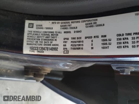 2007 Chevrolet Colorado 1LT с VIN 1GCCS139478140992, выставлен на аукционе Copart как лот 80923385 с пробегом 247 753 миль миль и Чистый • Clean title. История ставок и продаж доступна на DreamBid. Изображение 12.
