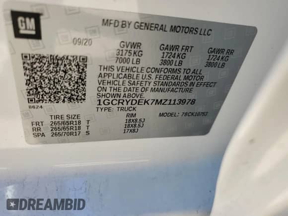 2021 Chevrolet Silverado 1500 LT с VIN 1GCRYDEK7MZ113978, выставлен на аукционе Copart как лот 81992654 с пробегом 31 379 миль миль и Списание • Salvage title. История ставок и продаж доступна на DreamBid. Изображение 12.