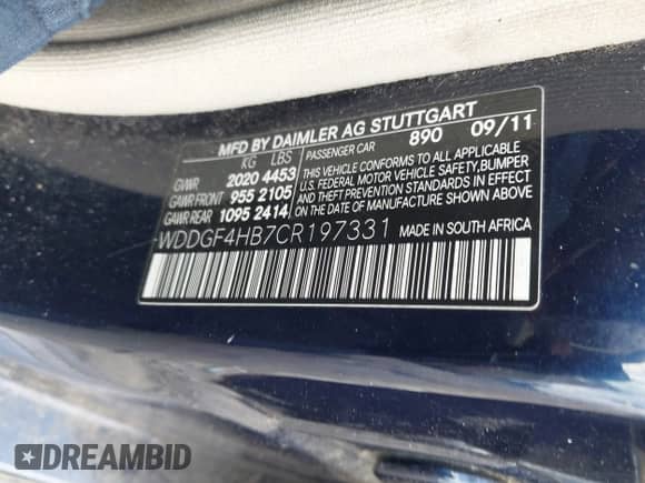 2012 Mercedes-Benz C 250 Sport с VIN WDDGF4HB7CR197331, выставлен на аукционе IAAI как лот 43288259 с пробегом 111 302 миль миль и . История ставок и продаж доступна на DreamBid. Изображение 9.