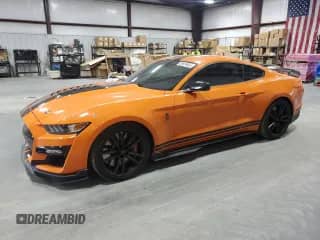 2020 Ford Mustang Shelby GT500 with VIN 1FA6P8SJXL5503915, listed as a Copart auction lot 59474605 with 14,987 mi miles and Salvage title. Bid and sale history available at DreamBid. Image 1.
