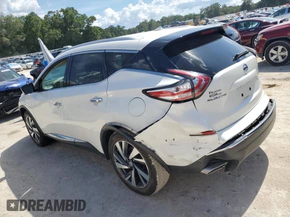 2016 Nissan Murano SL with VIN 5N1AZ2MG3GN101913, listed as a Copart auction lot 61075505 with 98,412 mi miles and Salvage title. Bid and sale history available at DreamBid. Image 2.