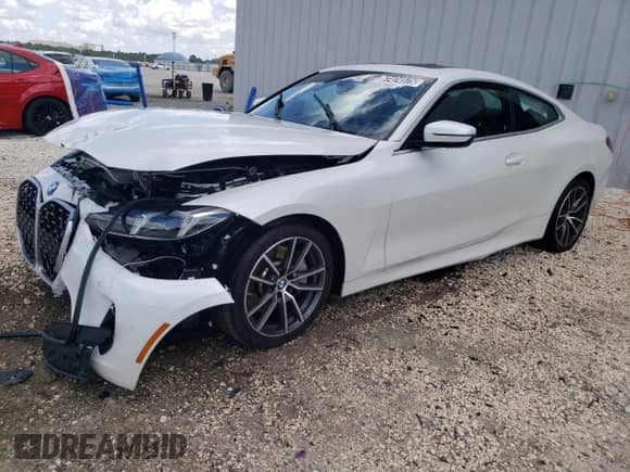 2025 BMW 4 Series 430i with VIN WBA43DA08SCT01175, listed as a Copart auction lot 67474575 with 15,889 mi miles and Non repairable. Bid and sale history available at DreamBid. Image 1.