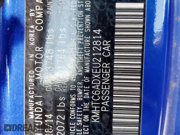 2014 Hyundai Veloster с VIN KMHTC6ADXEU212814, выставлен на аукционе Copart как лот 63042835 с пробегом Не указан миль и Чистый • Clean title. История ставок и продаж доступна на DreamBid. Изображение 13.