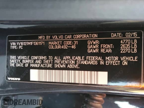 2015 Volvo S60 T5 Platinum с VIN YV1612TM1F1361171, выставлен на аукционе Copart как лот 36642793 с пробегом 58 929 миль миль и . История ставок и продаж доступна на DreamBid. Изображение 12.