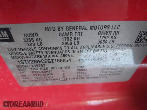 2016 GMC Sierra 1500 SLE с VIN 1GTV2MEC6GZ166054, выставлен на аукционе IAAI как лот 43474655 с пробегом 121 780 миль миль и . История ставок и продаж доступна на DreamBid. Изображение 9.