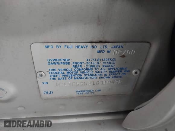 2001 Subaru Forester S with VIN JF1SF65621G710538, listed as a IAAI auction lot 42906946 with 228,012 mi miles and . Bid and sale history available at DreamBid. Image 9.