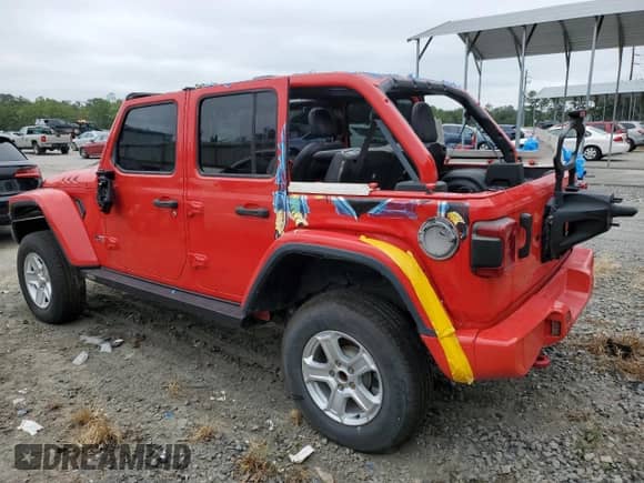2021 Jeep Wrangler Unlimited Rubicon z VIN 1C4HJXFN7MW649602, wystawiony jako Copart lot #71774825 z przebiegiem 38 850 mil mil oraz Szkoda całkowita • Salvage title. Historia ofert i sprzedaży dostępna na DreamBid. Obrazek 2.