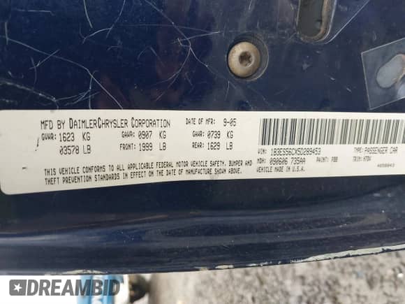 2005 Dodge Neon SXT z VIN 1B3ES56CX5D289453, wystawiony jako IAAI lot #41466468 z przebiegiem 72 642 mil mil oraz . Historia ofert i sprzedaży dostępna na DreamBid. Obrazek 9.