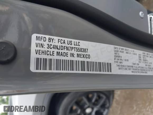 2023 Jeep Compass Latitude Lux с VIN 3C4NJDFN7PT558387, выставлен на аукционе IAAI как лот 43028238 с пробегом 19 083 миль миль и . История ставок и продаж доступна на DreamBid. Изображение 9.