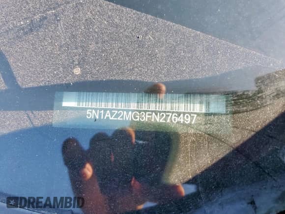 2015 Nissan Murano SL z VIN 5N1AZ2MG3FN276497, wystawiony jako Copart lot #84766515 z przebiegiem 108 455 mil mil oraz Szkoda całkowita • Salvage title. Historia ofert i sprzedaży dostępna na DreamBid. Obrazek 14.