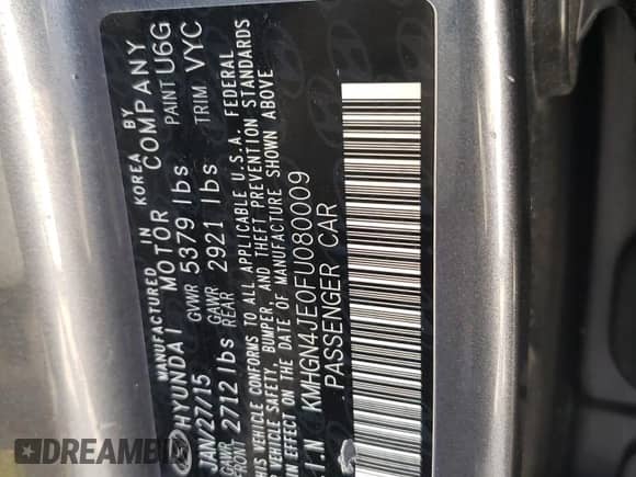 2015 Hyundai Genesis 3.8L z VIN KMHGN4JE0FU080009, wystawiony jako Copart lot #73486254 z przebiegiem 130 799 mil mil oraz Szkoda całkowita • Salvage title. Historia ofert i sprzedaży dostępna na DreamBid. Obrazek 12.