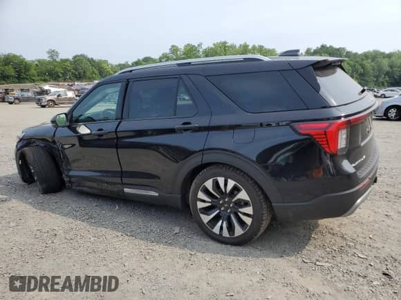 2025 Ford Explorer Platinum with VIN 1FMUK8HH7SGB23840, listed as a Copart auction lot 59996365 with 2,505 mi miles and Salvage title. Bid and sale history available at DreamBid. Image 2.