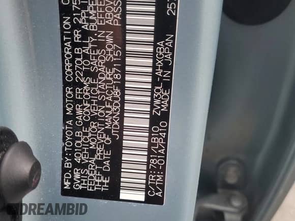 2015 Toyota Prius Four z VIN JTDKN3DU8F1871157, wystawiony jako Copart lot #90127215 z przebiegiem 22 946 mil mil oraz Szkoda całkowita • Salvage title. Historia ofert i sprzedaży dostępna na DreamBid. Obrazek 13.