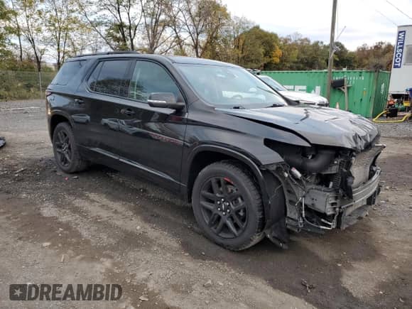 2021 Chevrolet Traverse Premier with VIN 1GNEVKKW8MJ209935, listed as a Copart auction lot 87383925 with 41,980 mi miles and Salvage title. Bid and sale history available at DreamBid. Image 4.