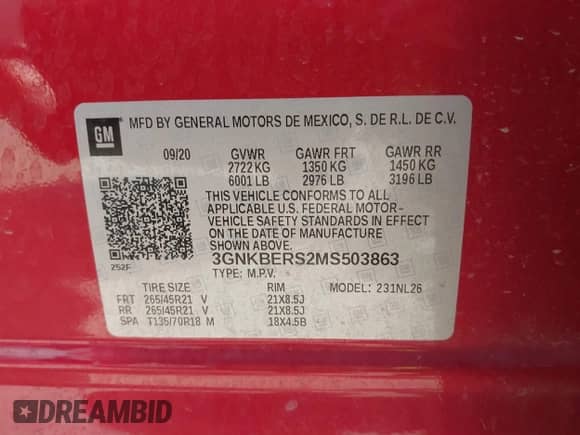 2021 Chevrolet Blazer RS с VIN 3GNKBERS2MS503863, выставлен на аукционе IAAI как лот 42424635 с пробегом 76 040 миль миль и . История ставок и продаж доступна на DreamBid. Изображение 9.