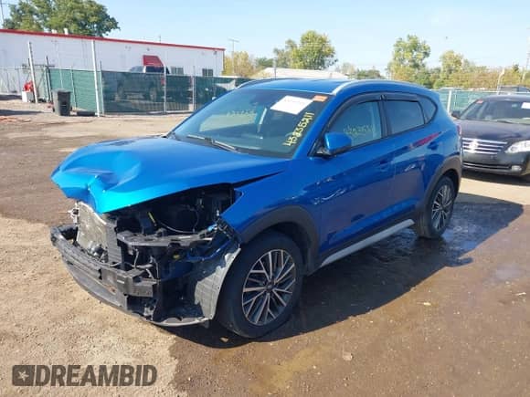 2020 Hyundai Tucson Limited with VIN KM8J3CALXLU172745, listed as a IAAI auction lot 43235211 with 115,597 mi miles and . Bid and sale history available at DreamBid. Image 2.
