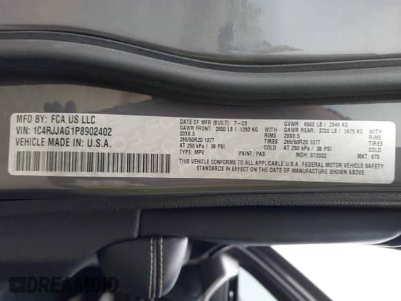 2023 Jeep Grand Cherokee Altitude с VIN 1C4RJJAG1P8902402, выставлен на аукционе IAAI как лот 42584202 с пробегом 13 913 миль миль и . История ставок и продаж доступна на DreamBid. Изображение 9.