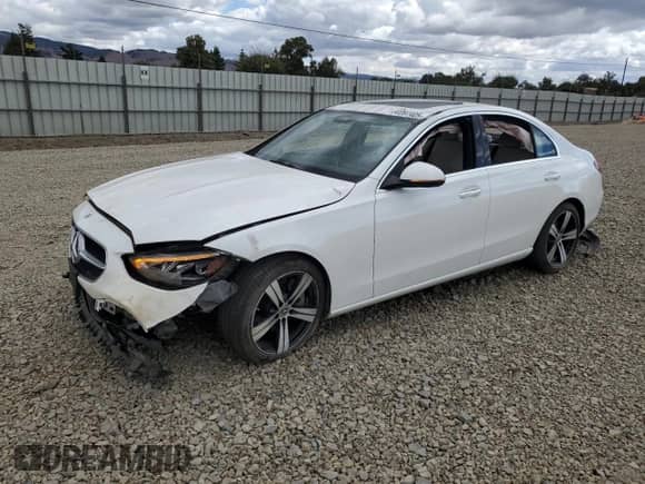 2022 Mercedes-Benz C 300 with VIN W1KAF4GB8NR057007, listed as a Copart auction lot 80397405 with 48,512 mi miles and Salvage title. Bid and sale history available at DreamBid. Image 1.