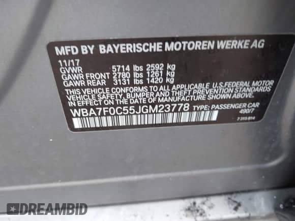 2018 BMW 7 Series 750i с VIN WBA7F0C55JGM23778, выставлен на аукционе IAAI как лот 41446517 с пробегом 88 498 миль миль и . История ставок и продаж доступна на DreamBid. Изображение 9.