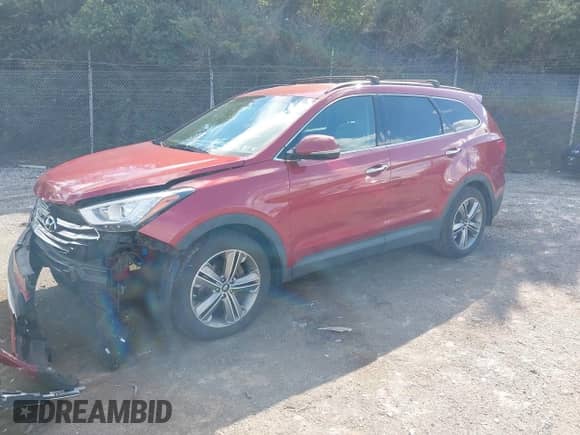 2015 Hyundai Santa Fe GLS with VIN KM8SNDHF2FU114329, listed as a IAAI auction lot 43485631 with 107,573 mi miles and . Bid and sale history available at DreamBid. Image 2.