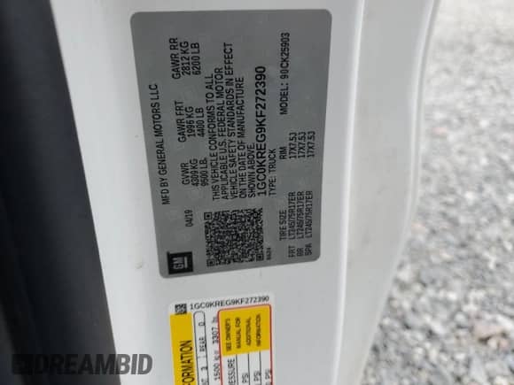 2019 Chevrolet Silverado 2500HD с VIN 1GC0KREG9KF272390, выставлен на аукционе Copart как лот 71787415 с пробегом 105 742 миль миль и Списание • Salvage title. История ставок и продаж доступна на DreamBid. Изображение 12.