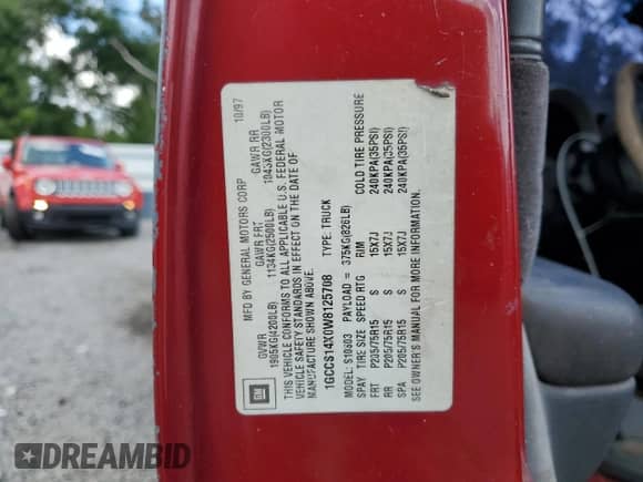 1998 Chevrolet S-10 LS с VIN 1GCCS14X0W8125708, выставлен на аукционе Copart как лот 62174685 с пробегом 304 592 миль миль и Списание • Salvage title. История ставок и продаж доступна на DreamBid. Изображение 12.