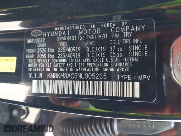 2022 Hyundai Kona с VIN KM8KH3AC5NU005265, выставлен на аукционе IAAI как лот 42732177 с пробегом 48 388 миль миль и . История ставок и продаж доступна на DreamBid. Изображение 9.